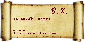 Balaskó Kitti névjegykártya