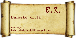 Balaskó Kitti névjegykártya