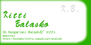 kitti balasko business card